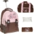4er SET ELEPHANT FLORA Trolley Schultrolley + Sporttasche + Mäppchen + Regenschutz / Rucksacktrolley / Rosa BRAUN -