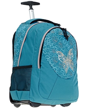 BESTWAY Rucksacktrolley ROLLY Schulrucksack Trolley Rucksack + Regencover 2400 AQUA PAPILLON -