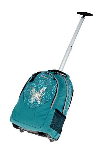 BESTWAY Rucksacktrolley ROLLY Schulrucksack Trolley Rucksack + Regencover 2400 AQUA PAPILLON - 