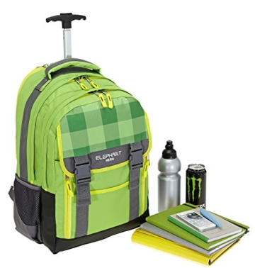 ELEPHANT HERO2 Trolley Schultrolley Rucksacktrolley Trolly 12365 (Plaid Grün) - 