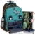 ELEPHANT Schultrolley Schulrucksack Trolley + Regenhülle BUTTERFLY Flower Türkis - 