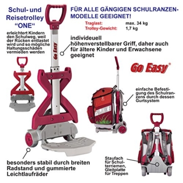 GO EASY ONE SchulRanzen-Trolley u. SchulRucksack-Trolley Tragehilfe - Schwarz - 