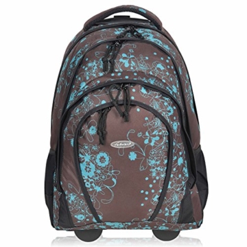 Schultrolley FABRIZIO Schulrucksack Trolley Valencia Flowers 33 Liter Engelblau - 