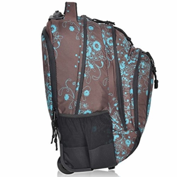 Schultrolley FABRIZIO Schulrucksack Trolley Valencia Flowers 33 Liter Engelblau - 