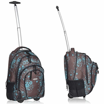 Schultrolley FABRIZIO Schulrucksack Trolley Valencia Flowers 33 Liter Engelblau - 