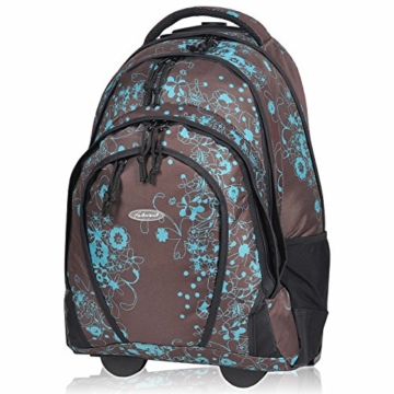 Schultrolley FABRIZIO Schulrucksack Trolley Valencia Flowers 33 Liter Engelblau -