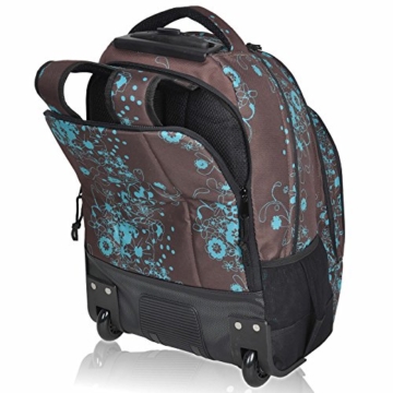 Schultrolley FABRIZIO Schulrucksack Trolley Valencia Flowers 33 Liter Engelblau - 