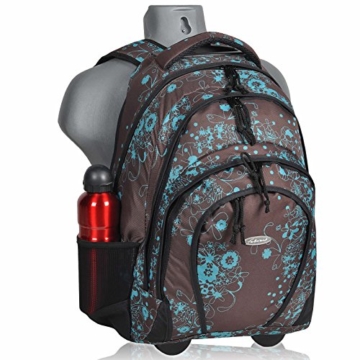 Schultrolley FABRIZIO Schulrucksack Trolley Valencia Flowers 33 Liter Engelblau - 