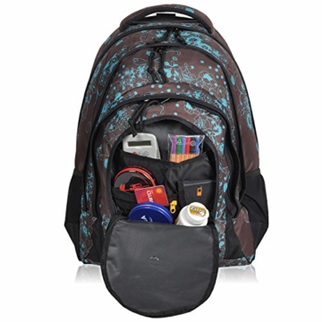 Schultrolley FABRIZIO Schulrucksack Trolley Valencia Flowers 33 Liter Engelblau - 