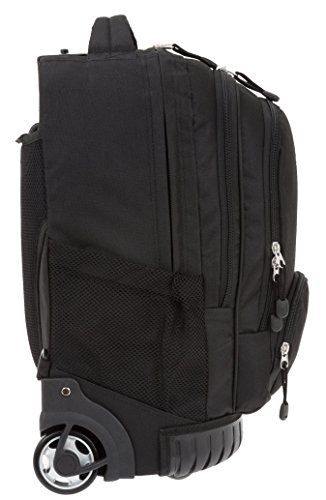 SOUTHWEST Trolley Rucksack SAMMY2 mit Kunststoffboden + Trinkflasche (Schwarz 0100) - 