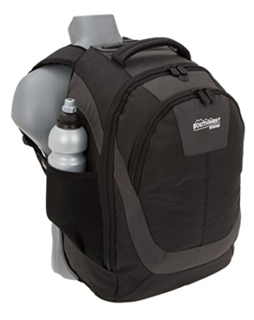 SOUTHWEST Trolley CARRIER XL Laptopfach Rucksack Trolleyrucksack SCHWARZ + Trinkflasche - 