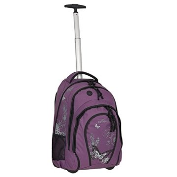 Rucksacktrolley KEANU Schultrolley Rucksack :: 33 Liter, 2 Seiten-Netze, 2 A4 Fächer, Organizer :: Schulranzen Schulrucksack (Lila Butterfly) - 5