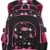 Schultrolleys Mädchen,Coofit Trolley Rucksa Kindertrolley Schultrolley Trolley Rucksack mit Rollen Rucksacktrolley Schulrucksack Schulranzen Trolley Tasche (Schwarz mit Blau) (Schwarz mit Rose) - 1