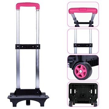 Schultrolleys Mädchen,Coofit Trolley Rucksa Kindertrolley Schultrolley Trolley Rucksack mit Rollen Rucksacktrolley Schulrucksack Schulranzen Trolley Tasche (Schwarz mit Blau) (Schwarz mit Rose) - 7