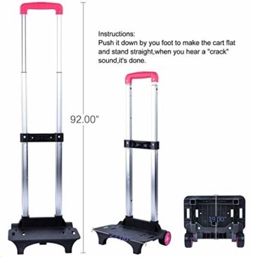 Schultrolleys Mädchen,Coofit Trolley Rucksa Kindertrolley Schultrolley Trolley Rucksack mit Rollen Rucksacktrolley Schulrucksack Schulranzen Trolley Tasche (Schwarz mit Blau) (Schwarz mit Rose) - 9
