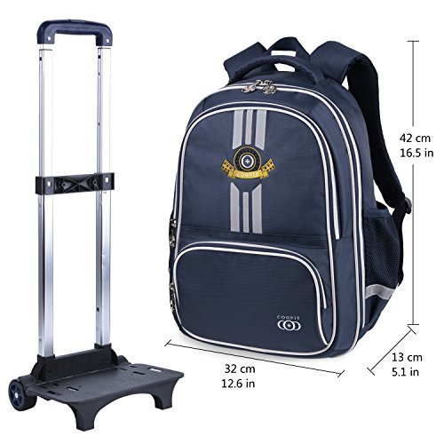 Htgroce Schulranzen Trolley – Rucksack Mit 2 Rollen – Einhorn-Design – Für Mädchen