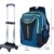 Trolley Rucksack, Coofit Schultrolley Schulrucksack Trolley Kinder Schulranzen Trolley Kinderkoffer Trolley Tasche für Mädchen Jungen (Coofit Blau) - 2