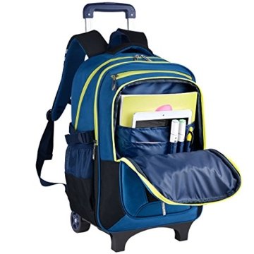 Trolley Rucksack, Coofit Schultrolley Schulrucksack Trolley Kinder Schulranzen Trolley Kinderkoffer Trolley Tasche für Mädchen Jungen (Coofit Blau) - 8